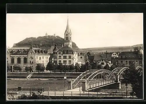 AK Tuttlingen a. d. Donau, an der Brücke mit Blick zur Kirche