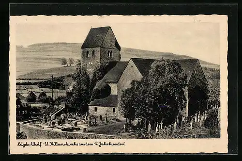 AK Lügde in Westf., St. Kilianskirche aus dem 12. Jahrhundert