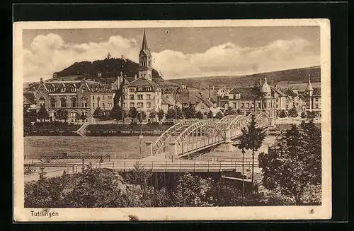 AK Tuttlingen a. N., an der Brücke und Blick auf die Stadt