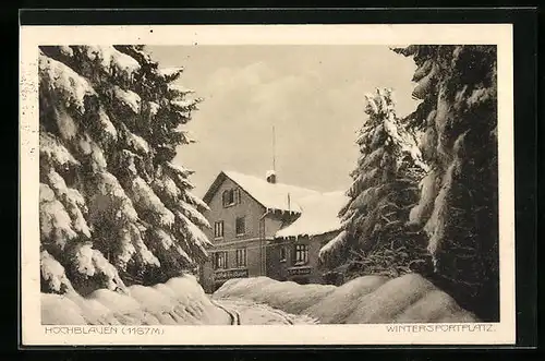 AK Hochblauen, Wintersportplatz im Schnee