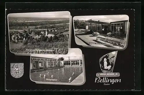 AK Bellingen, Thermalmineralbad, Bewegungsbad, Blick auf die Rheinebene