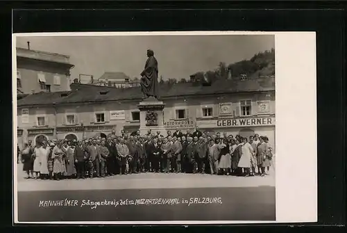 AK Salzburg, Mannheimer Sängerkreis beim Mozartdenkmal