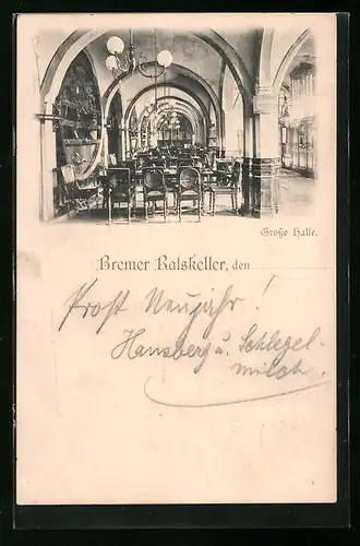 AK Bremen, Restaurant Ratskeller, Grosse Halle