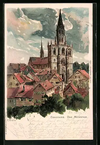 Künstler-AK Carl Biese: Konstanz / Bodensee, Blick auf das Münster