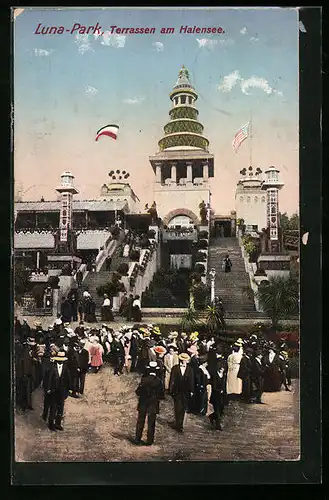 AK Berlin-Halensee, Luna-Park, Terrassen am Halensee
