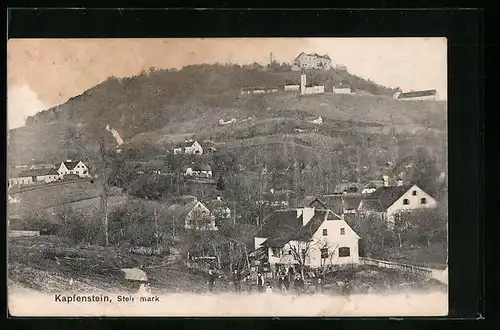 AK Kapfenstein, Panoramablick mit Schloss im Hintergrund