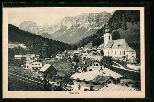 AK Ramsau, Teilansicht mit Kirche