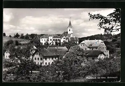 AK Nestelbach, Teilansicht mit Kirche