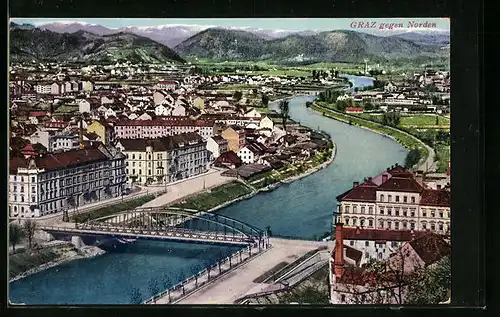 AK Graz, Panoramablick gegen Norden