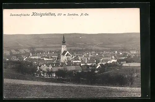 AK Königstetten, Blick von der Bergwiese