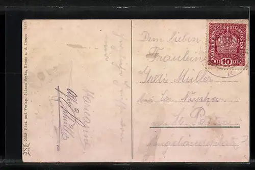 AK Krems a. d. Donau, Teilansicht mit Kirche