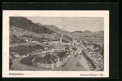 AK Königstetten, Totale mit Marktplatz