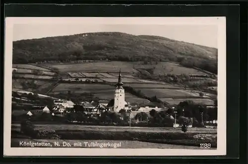 AK Königstetten, Gesamtansicht mit Tulbingerkogel