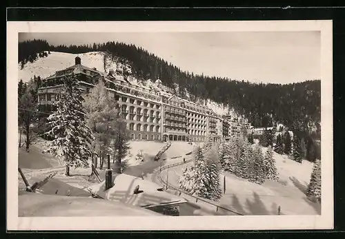 AK Semmering, Grand Hotel Panhans im Winterglanz