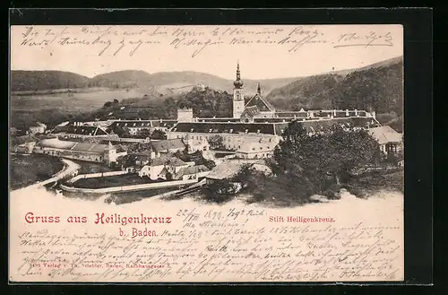AK Heiligenkreuz bei Baden, Gesamtansicht vom Stift