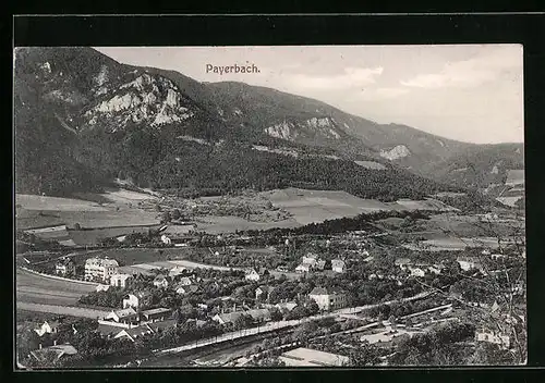 AK Payerbach, Panoramablick aus der Vogelschau