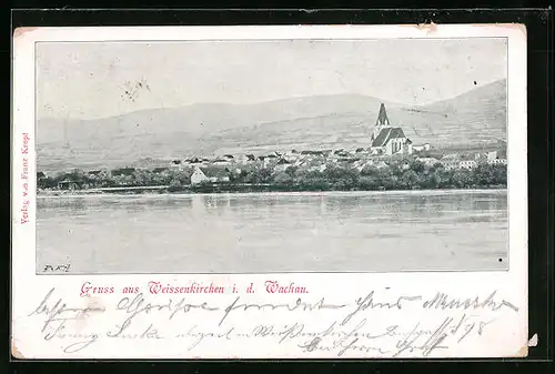 AK Weissenkirchen i. d. Wachau, Panoramablick auf den Ort