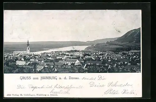 AK Hainburg a. d. Donau, Totalansicht
