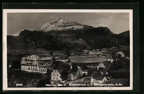 AK Wienerbruck a. d. Mariazellerbahn, Gesamtansicht mit Hotel Burger