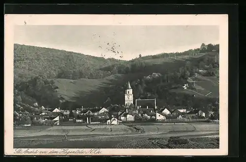 AK St. Andrä vor dem Hagentale, Panoramablick zum Ort