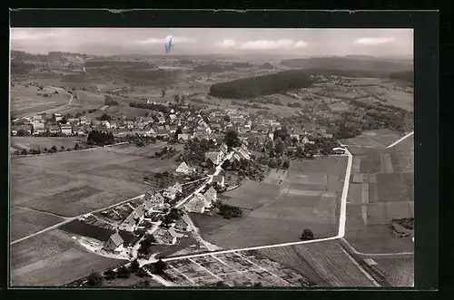 AK Gechingen / Calw, Panoramablick aus der Luft gesehen
