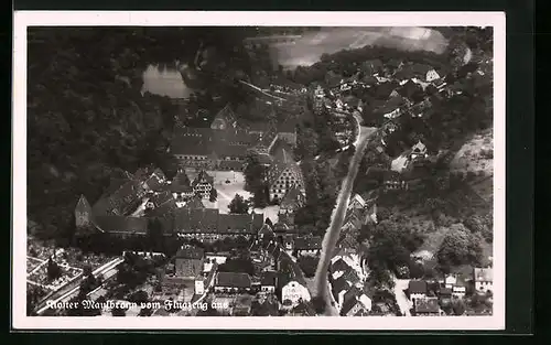 AK Maulbronn, Kloster-Panorama aus dem Flugzeug gesehen