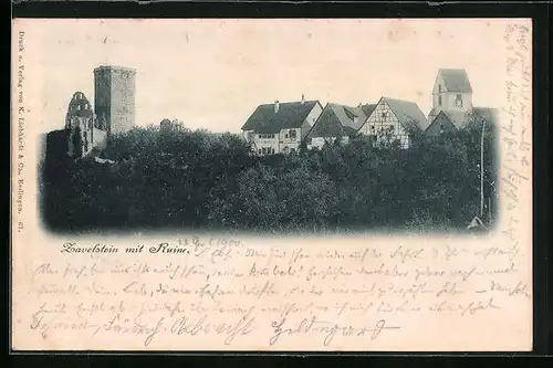 AK Zavelstein, Teilansicht mit Ruine