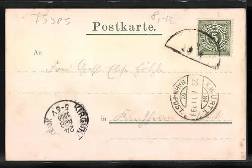 AK Zavelstein, Teilansicht mit Ruine