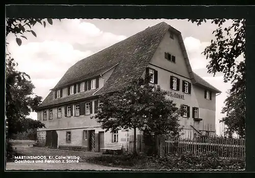 AK Martinsmoos / Württb., Gasthaus-Pension Zur Sonne