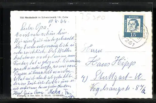 AK Neubulach / Schwarzwald, Totalansicht