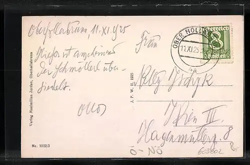 AK Oberhollabrunn, Teilansicht aus der Vogelschau