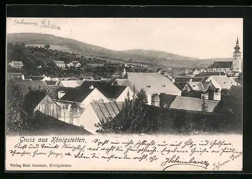 AK Königstetten, Teilansicht aus der Vogelschau