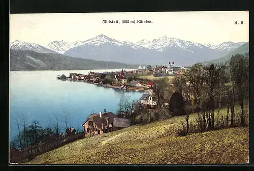 AK Millstatt, Blick von der Bergwiese