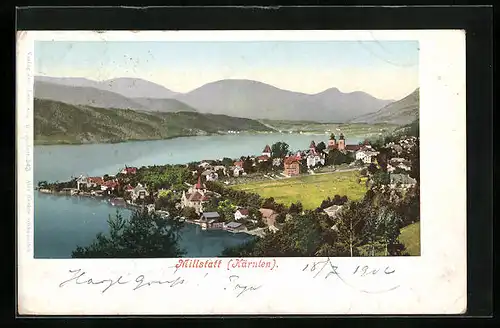 AK Millstatt am See, Panoramablick auf den Ort