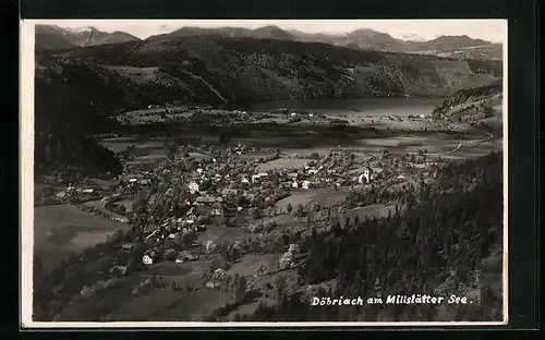 AK Döbriach am Millstätter See, Panoramablick aus der Vogelschau