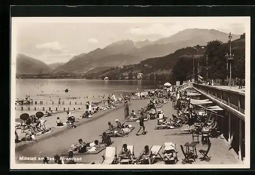 AK Millstatt am See, Badegäste im Strandbad