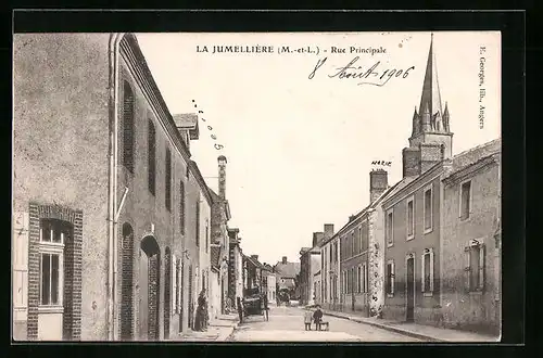 AK La Jumellière, Rue Pirncipale, Strassenpartie