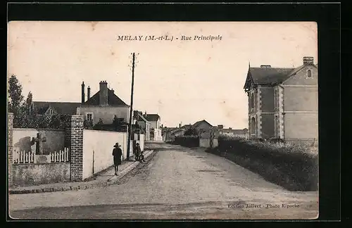 AK Melay, Rue Principale, Strassenpartie