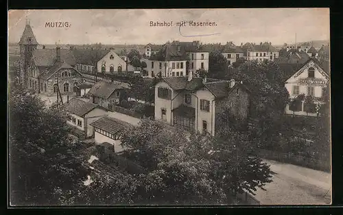 AK Mutzig, Bahnhof mit Kasernen