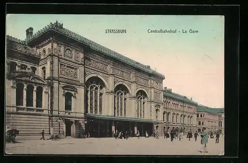 AK Strassburg, Centralbahnhof, La Gare