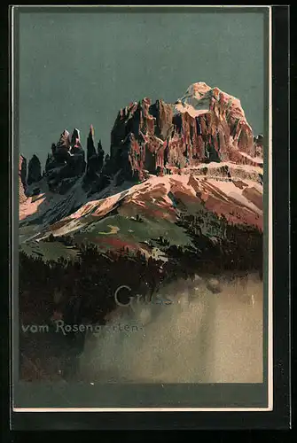 Künstler-AK Zeno Diemer: Bozen, Rosengarten