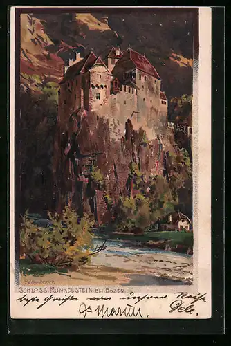 Künstler-AK Zeno Diemer: Bozen, Schloss Runkelstein