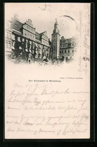 AK Merseburg, Wagen auf dem Schlosshof