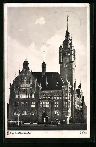 AK Dessau, Blick zum Rathaus