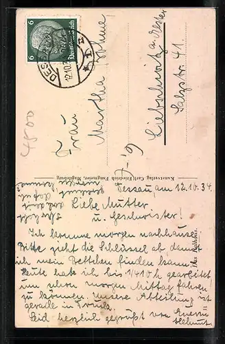 AK Dessau, Blick zum Rathaus