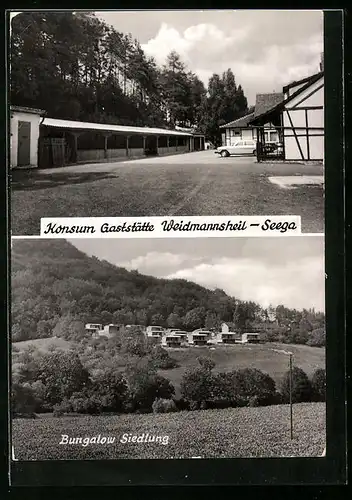 AK Seega, Bungalow Siedlung mit Konsum Gaststätte Weidmannsheil