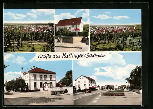 AK Haltingen, Ortsansichten mit Strassenpartie