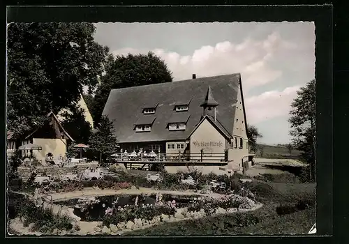 AK Kappel b. Villingen, Gasthaus Mühlenklause mit Terrassen und Teich