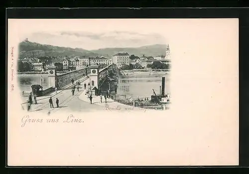 AK Linz, Brücke und Urfahr