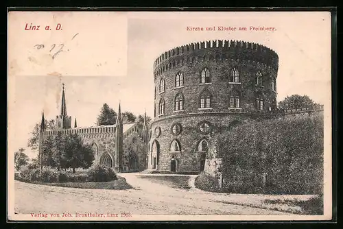 AK Linz a. D., Kirche und Kloster am Freinberg